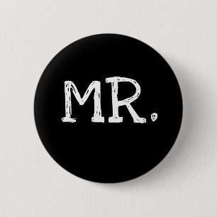 Badge Rond 5 Cm M. blanc des textes de marié