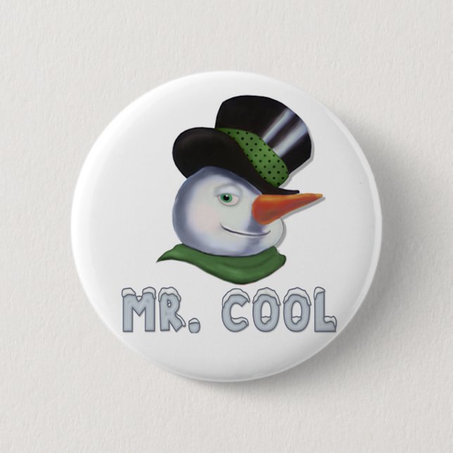 Badge Rond 5 Cm M. Cool - Snowman (Devant)