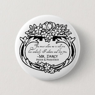 Badge Rond 5 Cm M. Darcy Loves et admire