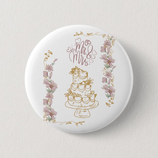 Badge Rond 5 Cm m. et mme (Devant)
