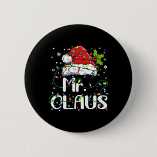 Badge Rond 5 Cm M. Et Mme Claus Couples Correspondant Au Pyjama De