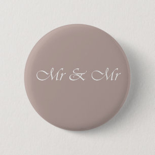 Badge Rond 5 Cm M. & M. Typographie Beige