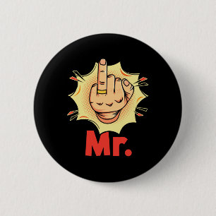 Badge Rond 5 Cm M. - Mariage de mariage de lune de miel de Doigt d