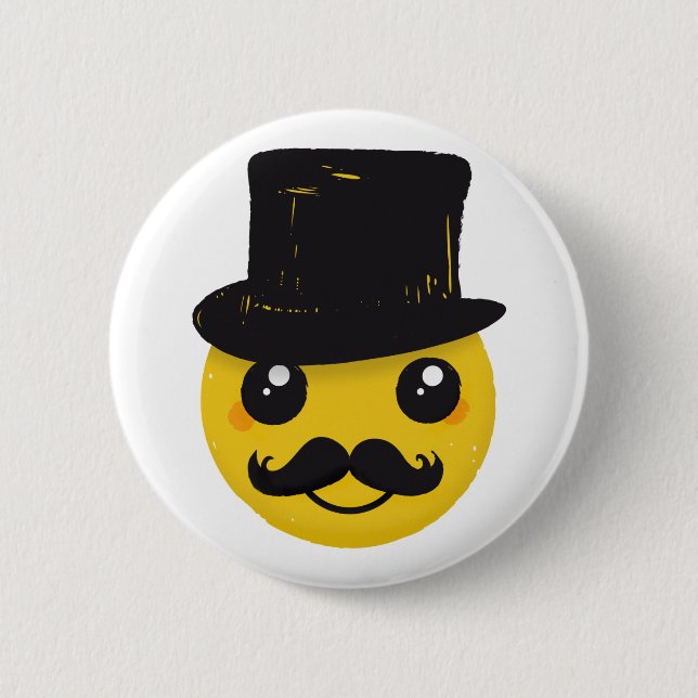 Badge Rond 5 Cm M. Mustache (Devant)