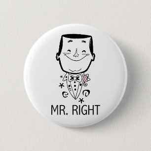 Badge Rond 5 Cm M. Right T-shirts et cadeaux