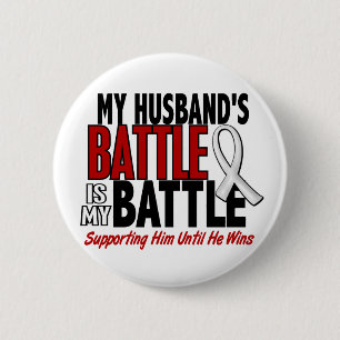 Badge Rond 5 Cm Ma bataille trop 1 CANCER d'OS/POUMON de mari