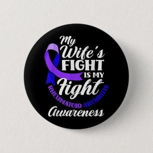 Badge Rond 5 Cm Ma Femme Combattre Est Ma Lutte Contre L'Arthrite