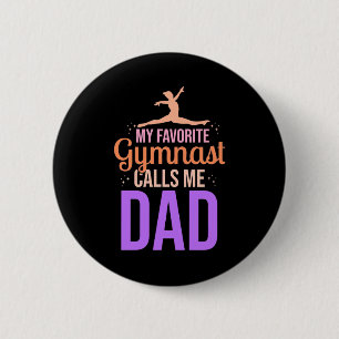 Badge Rond 5 Cm Ma Gymnaste Favorite M'Appelle Papa