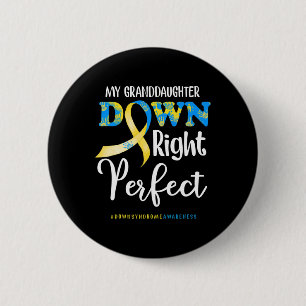 Badge Rond 5 Cm Ma Petite-Fille En Bas À Droite Syndrome Parfait E