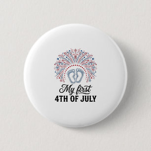 Badge Rond 5 Cm Ma première tenue de bébé du 4 juillet avec pieds