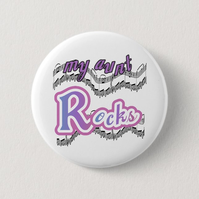 Badge Rond 5 Cm Ma tante Rocks (Devant)