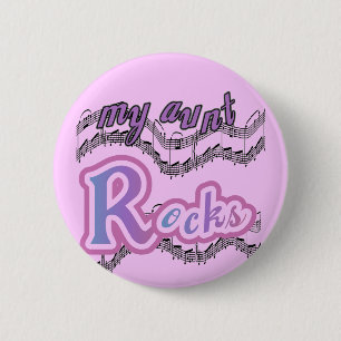 Badge Rond 5 Cm Ma tante Rocks Tshirts et cadeaux