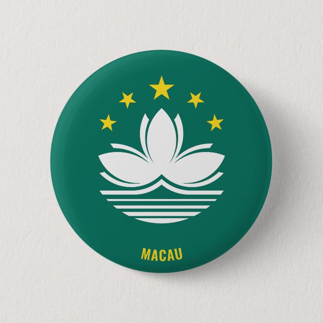 Badge Rond 5 Cm Macao Drapeau de charme patriotique (Devant)