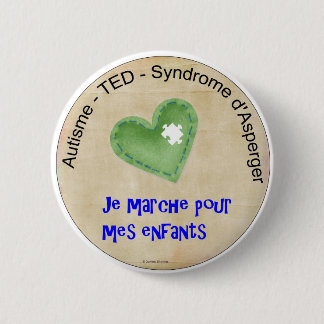 Badge Rond 5 Cm Macaron Je marche pour mes enfants