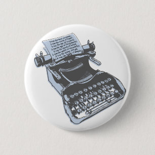 Badge Rond 5 Cm Machine à écrire antique