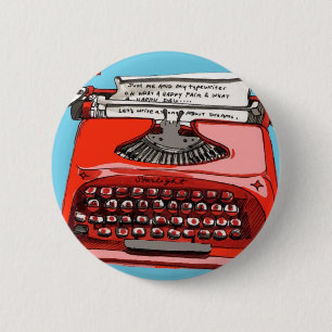 Badge Rond 5 Cm Machine à écrire de Starlight Starfire