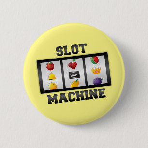 Badge Rond 5 Cm Machine à sous - Bonne Chance !