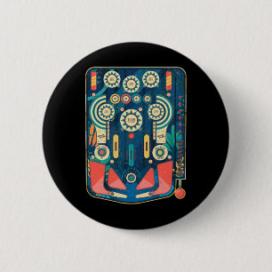 Badge Rond 5 Cm Machine de jeu vintage Retro Pinll Arcade