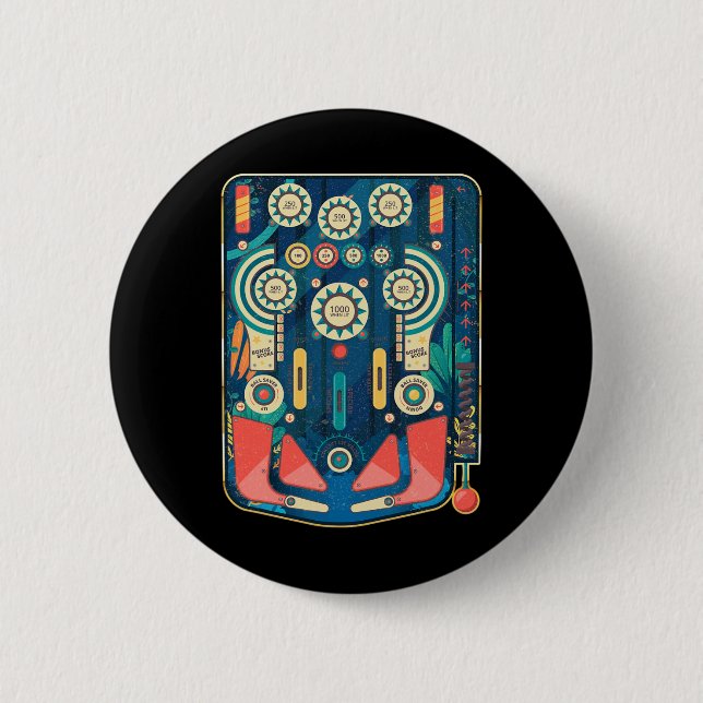 Badge Rond 5 Cm Machine de jeu vintage Retro Pinll Arcade (Devant)