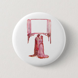 Badge Rond 5 Cm Madame de embrassement Love de chevalier
