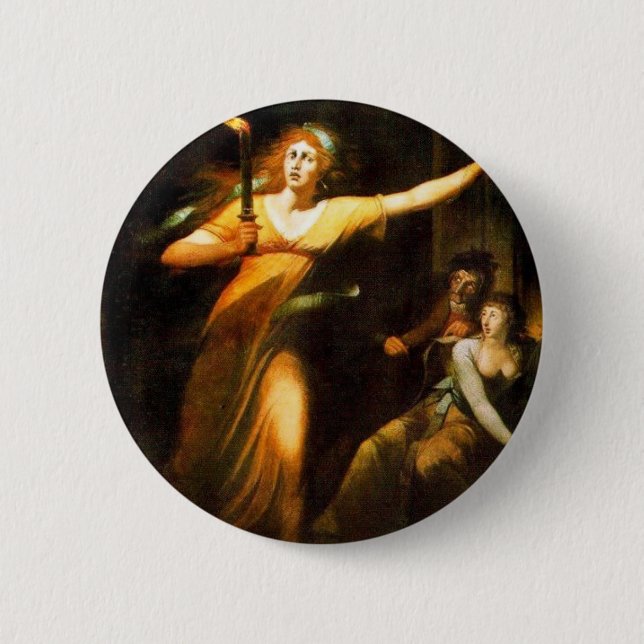 Badge Rond 5 Cm Madame Macbeth By Füssli Johann Hei de (Devant)