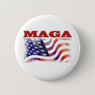 Badge Rond 5 Cm MAGA étoiles et rayures