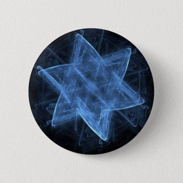 Badge Rond 5 Cm Magen David Fractal (Devant)