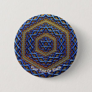 Badge Rond 5 Cm Magène métallique orné David
