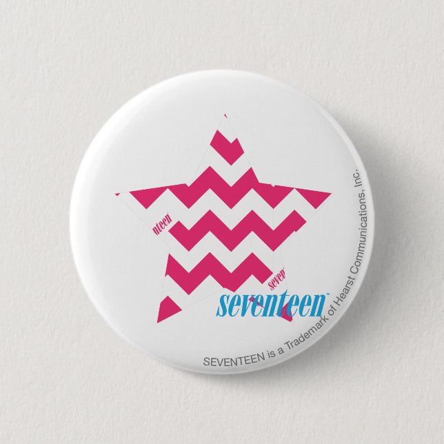 Badge Rond 5 Cm Magenta 2 de zigzag (Devant)