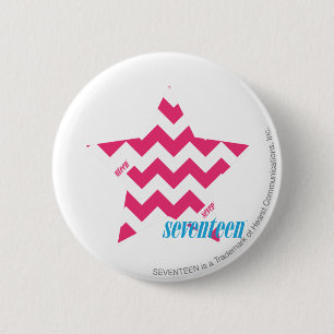 Badge Rond 5 Cm Magenta 2 de zigzag