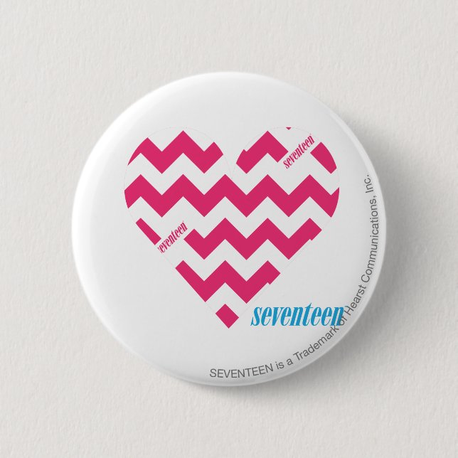 Badge Rond 5 Cm Magenta 3 de zigzag (Devant)