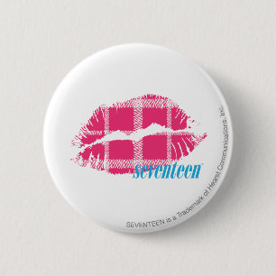 Badge Rond 5 Cm Magenta de plaid