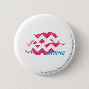 Badge Rond 5 Cm Magenta de zigzag