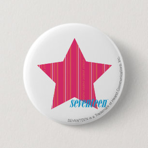 Badge Rond 5 Cm Magenta mince 3 de rayures