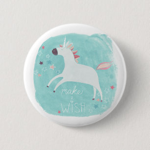 Badge Rond 5 Cm Magic Unicorn Squad - Faites un voeu