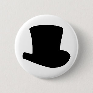 Badge Rond 5 Cm magicien de cirque à chapeau noir