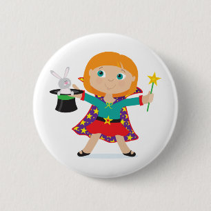 Badge Rond 5 Cm Magicienne de fille