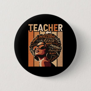 Badge Rond 5 Cm Magie de l'enseignant noir Éducation à l'histoire 