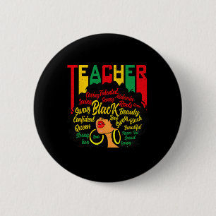 Badge Rond 5 Cm Magie de l'enseignant noir Éducation à l'histoire