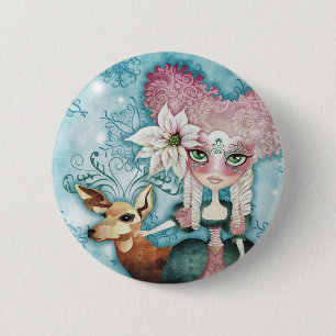 Badge Rond 5 Cm Magie de l'hiver de Noelle