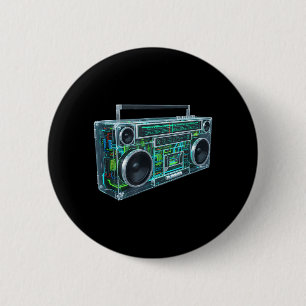 Badge Rond 5 Cm Magnétophone Rétro Vintage Bande Cassette École An