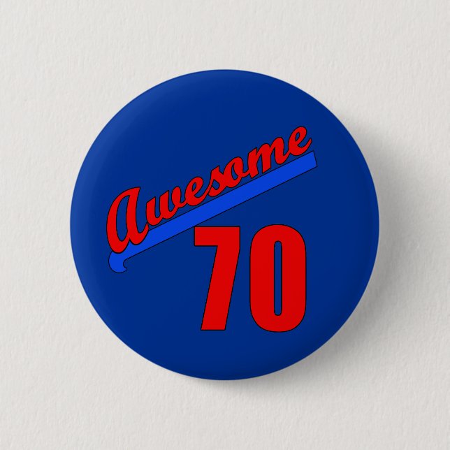 Badge Rond 5 Cm Magnifique à 70 ans 70e anniversaire (Devant)