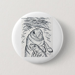 Badge Rond 5 Cm Magnifique Manatee