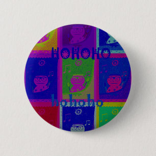 Badge Rond 5 Cm Magnifique Père Noël HoHoho unique