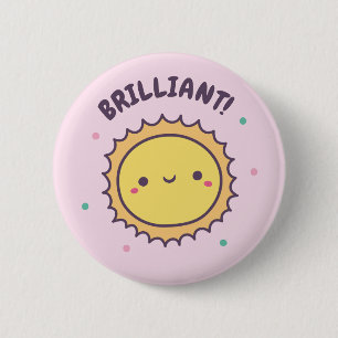 Badge Rond 5 Cm Magnifique Soleil Mignon Doodle