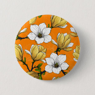 Badge Rond 5 Cm Magnolia garden in yellow