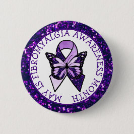 Badge Rond 5 Cm Mai est le mois de sensibilisation à la fibromyalg