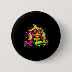 Badge Rond 5 Cm Maillot de baseball Party animals