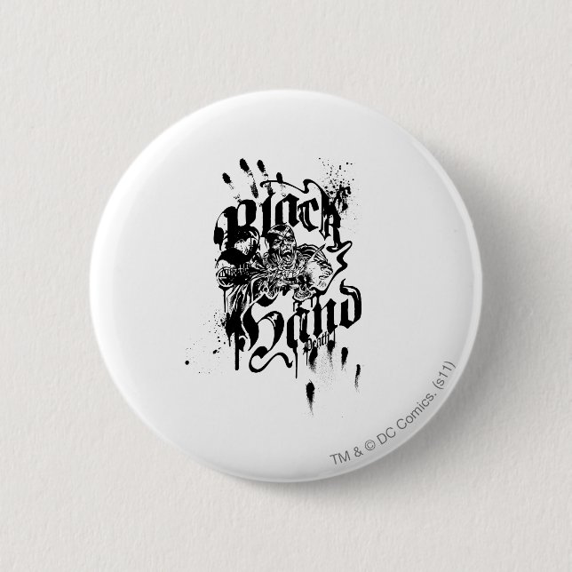 Badge Rond 5 Cm Main noire - collage (Devant)
