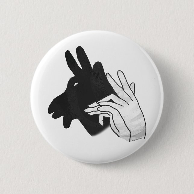Badge Rond 5 Cm Main Silhouette Billy Chèvre (Devant)